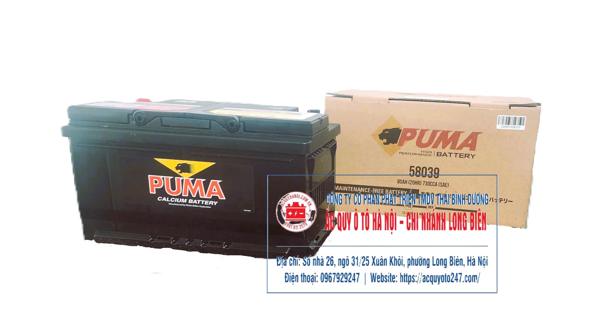 Ắc quy Puma DIN58039(80AH;730CCA)