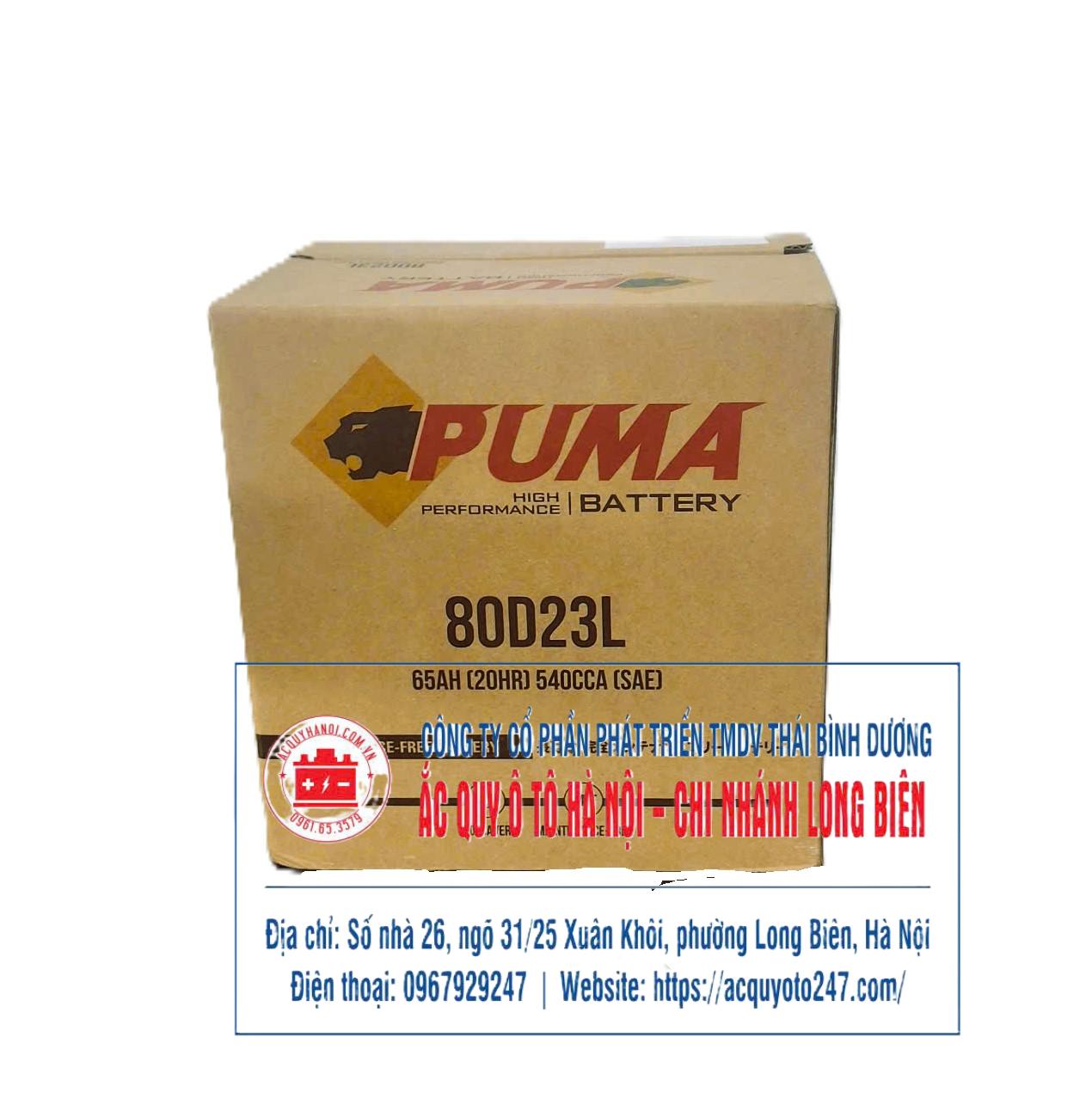 Ắc quy Puma 80D23L(65AH;540CCA)