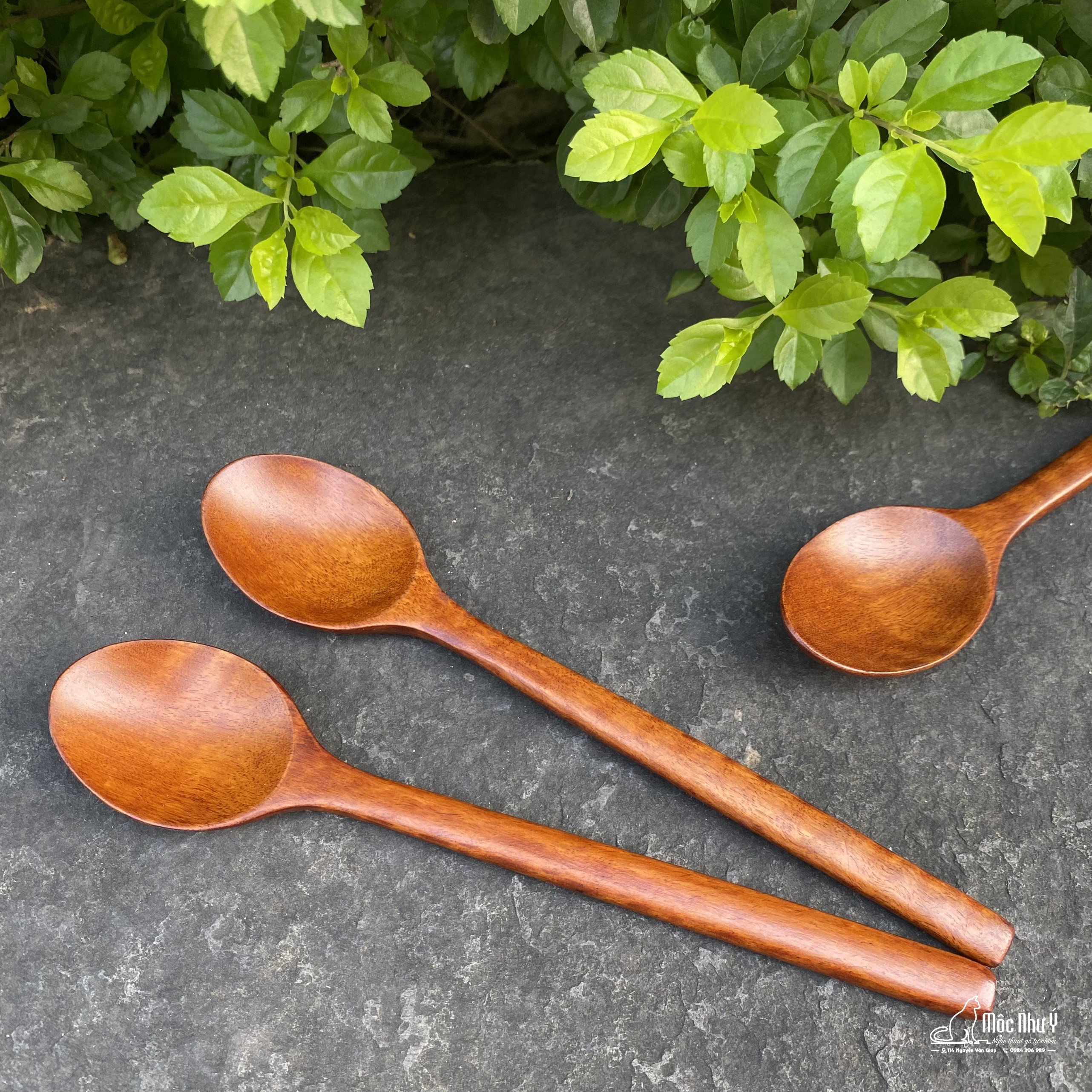 Thìa ăn gỗ Nhãn (size to) xuất khẩu