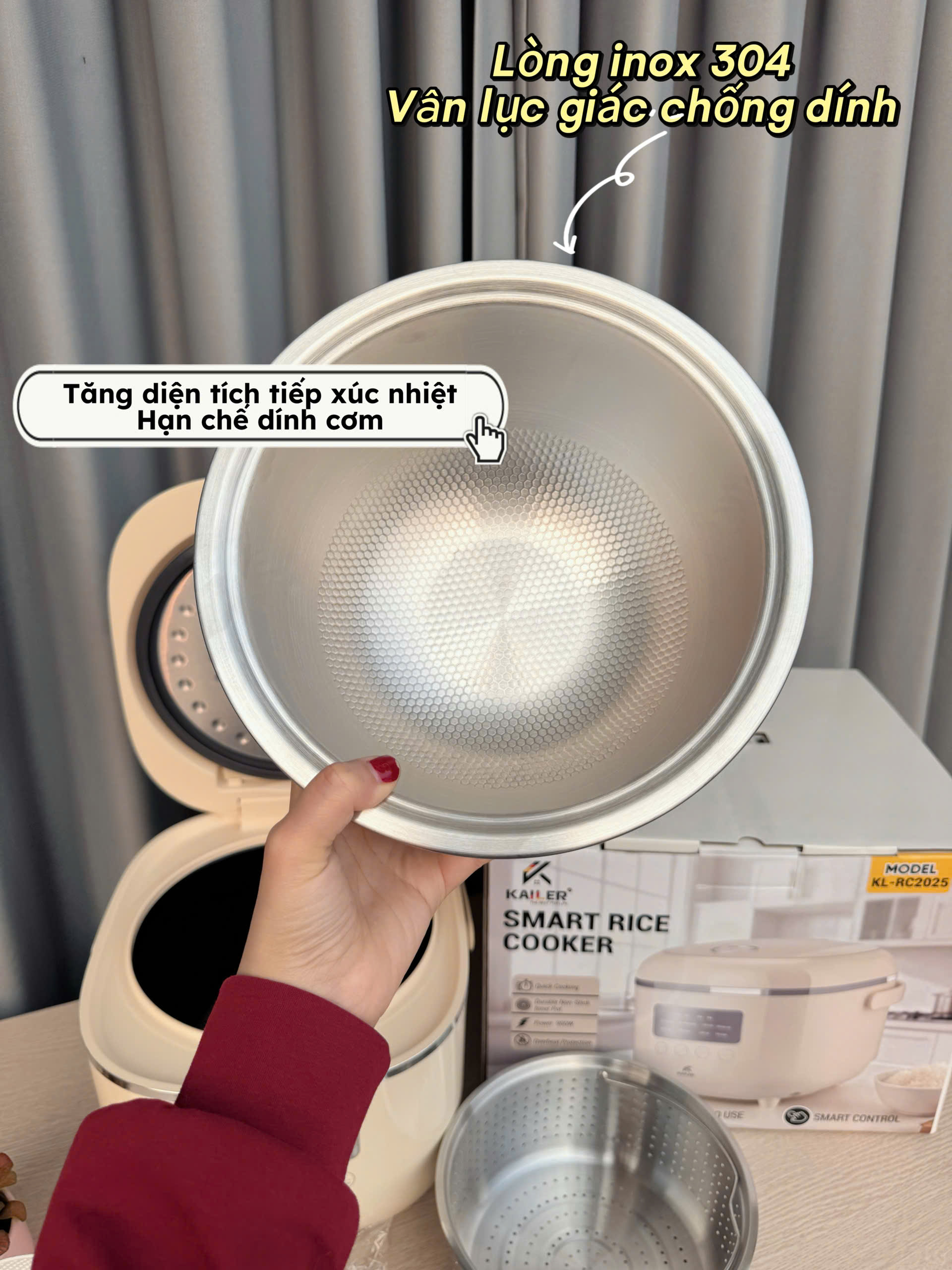 NỒI CƠM ĐIỆN 1,8L KAILER KL-RC2025