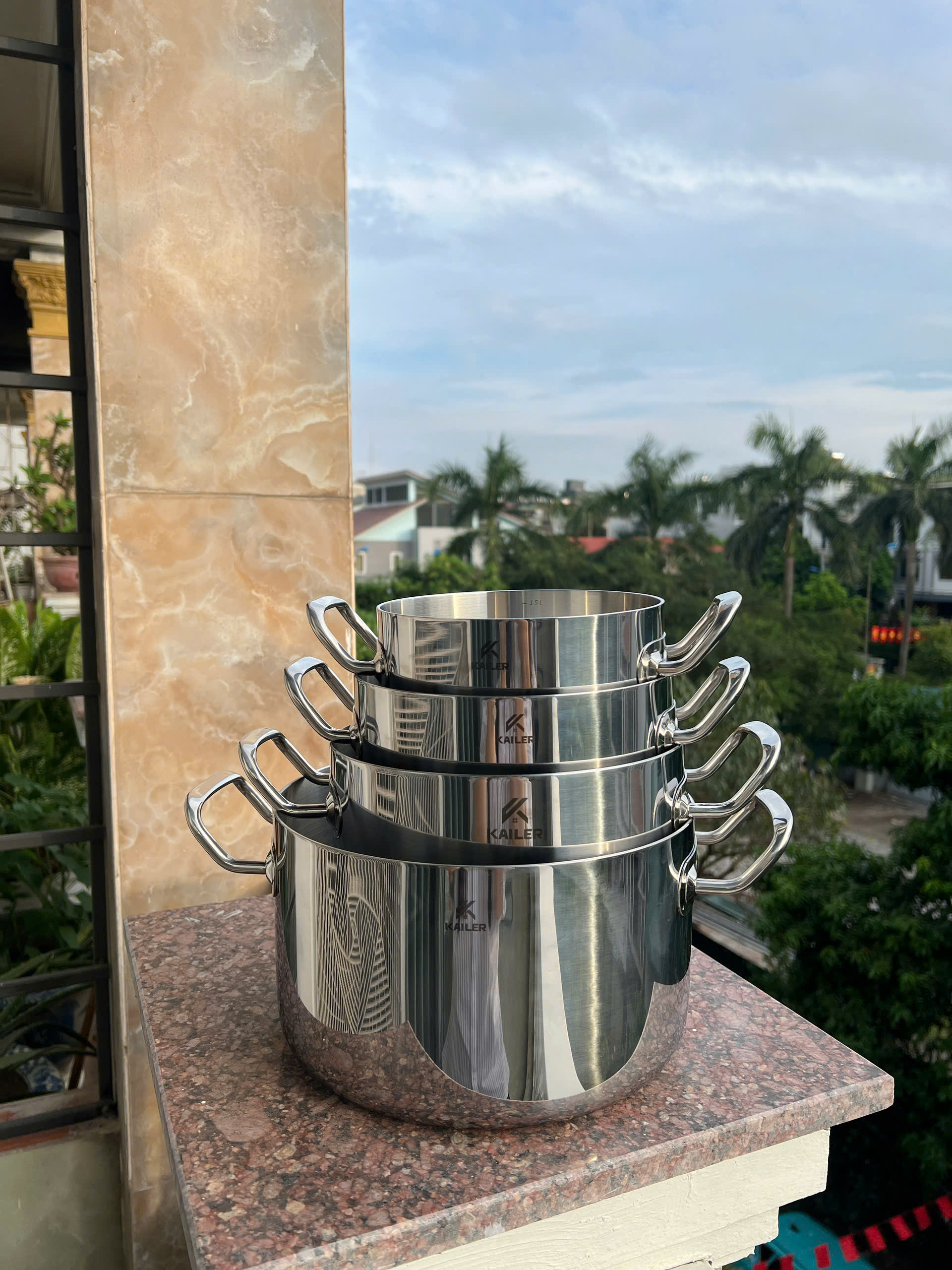 Nồi inox nắp kính Kailer size 18cm, KL-N18