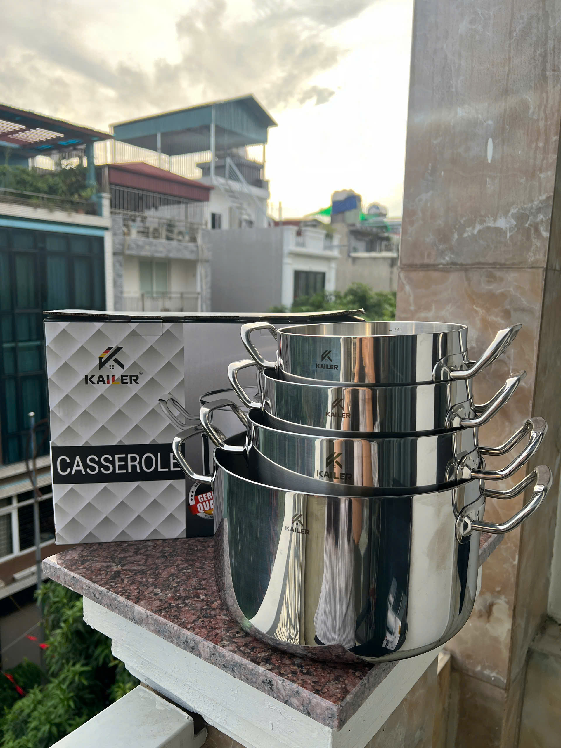 Nồi inox nắp kính Kailer size 24cm, KL-N24