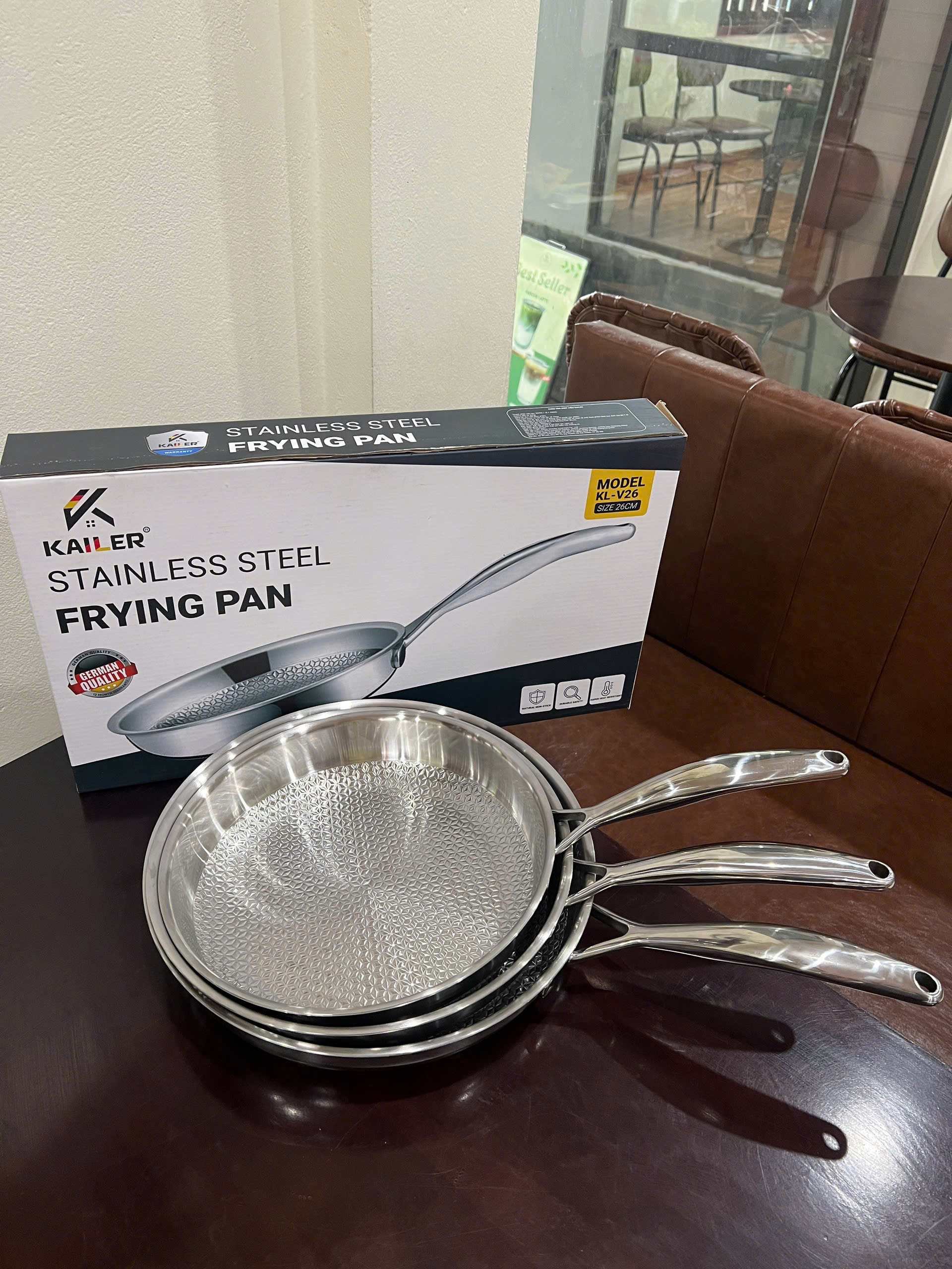 Chảo inox vân hoa Kailer, KL-V28