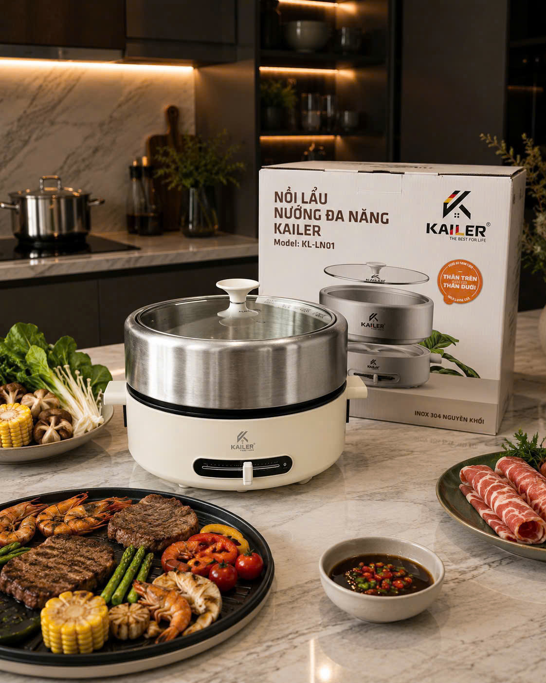 NỒI LẨU - NƯỚNG ĐA NĂNG KAILER KL-LN01