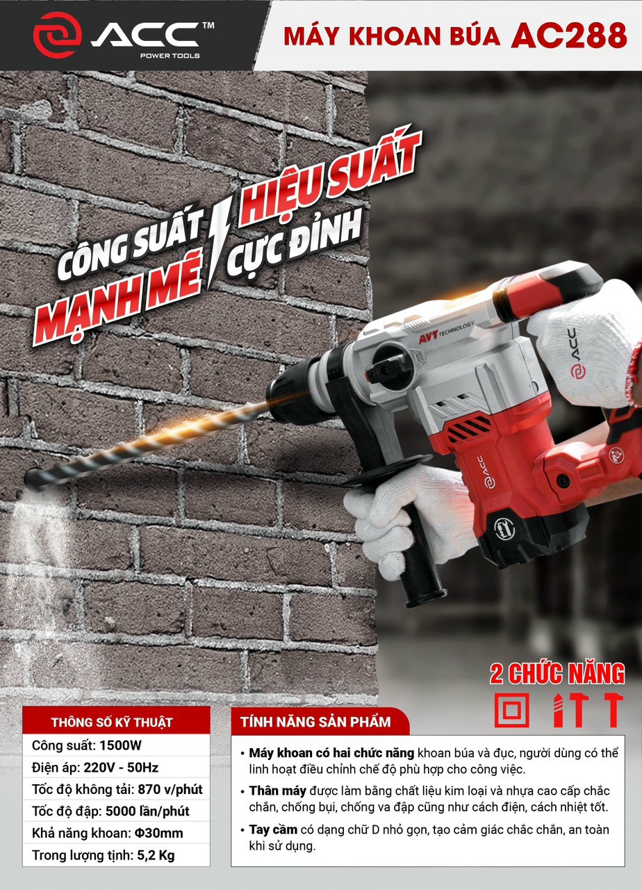 Máy khoan bê tông ACC AC288