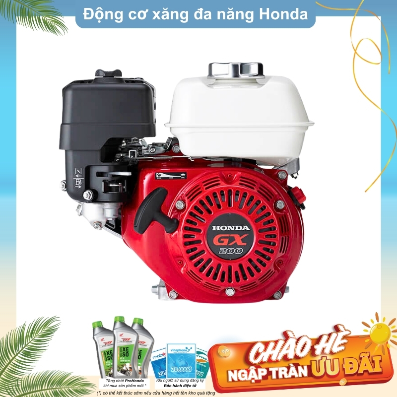 Động cơ xăng Honda GX200T2 LHB2 tua chậm