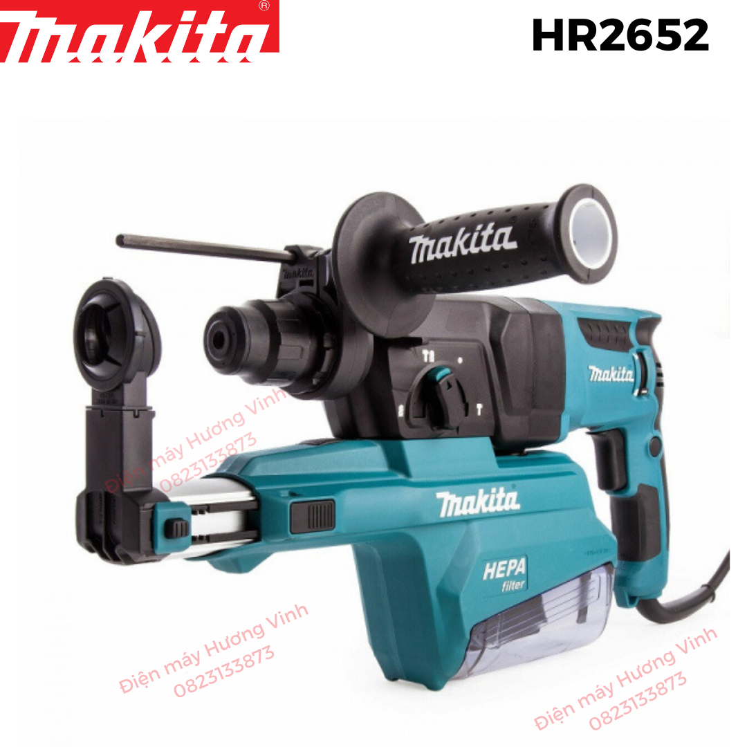 MÁY KHOAN ĐA NĂNG VỚI HỆ THỐNG HÚT BỤI HR2652 Makita (CHUÔI GÀI SDS-PLUS/26MM)