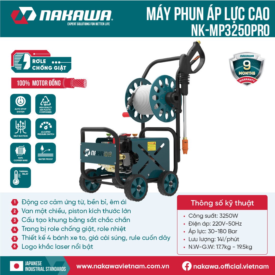 Máy rửa xe Nakawa NK-MP3250PRO