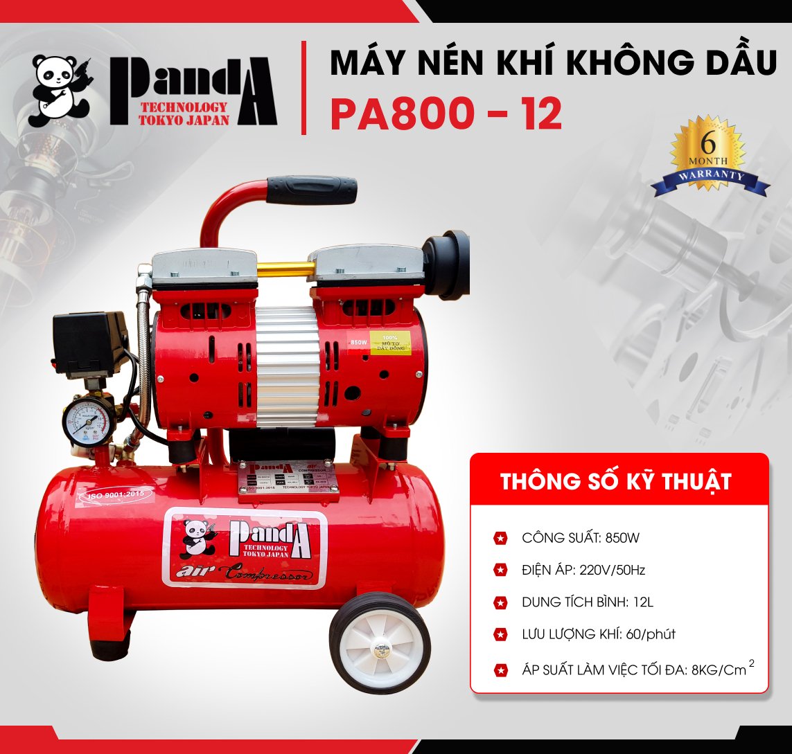 Máy nén khí không dầu Panda PA800-12