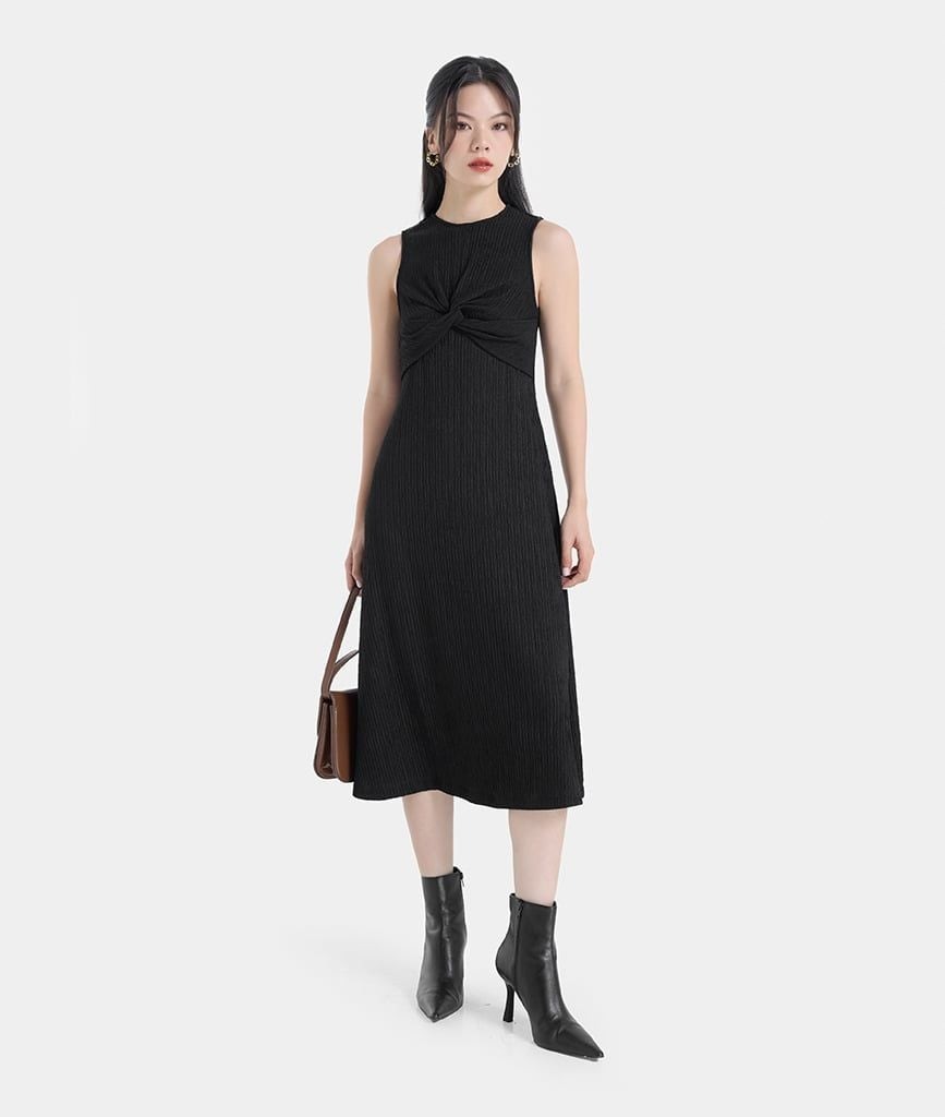 ĐẦM MIDI THUN DỆT KIM XOẮN