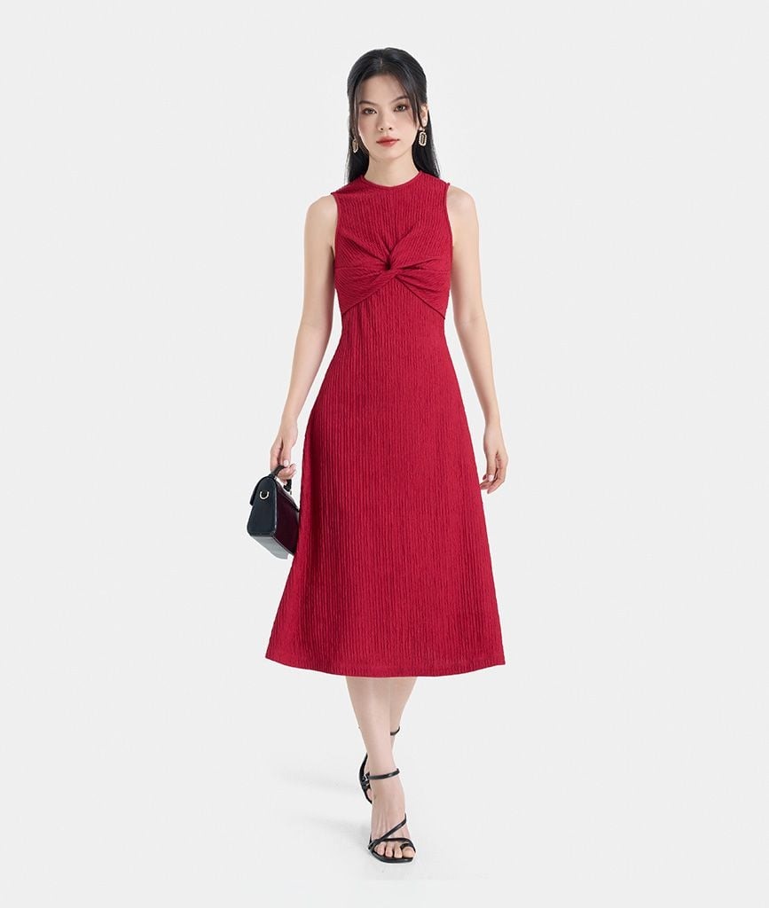 ĐẦM MIDI THUN DỆT KIM XOẮN
