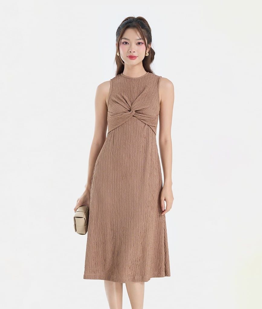 ĐẦM MIDI THUN DỆT KIM XOẮN