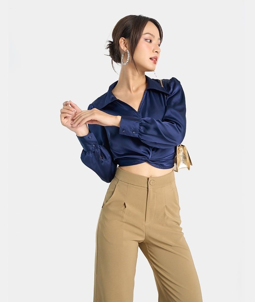 QUẦN DÀI ỐNG RỘNG GẬP GẤU