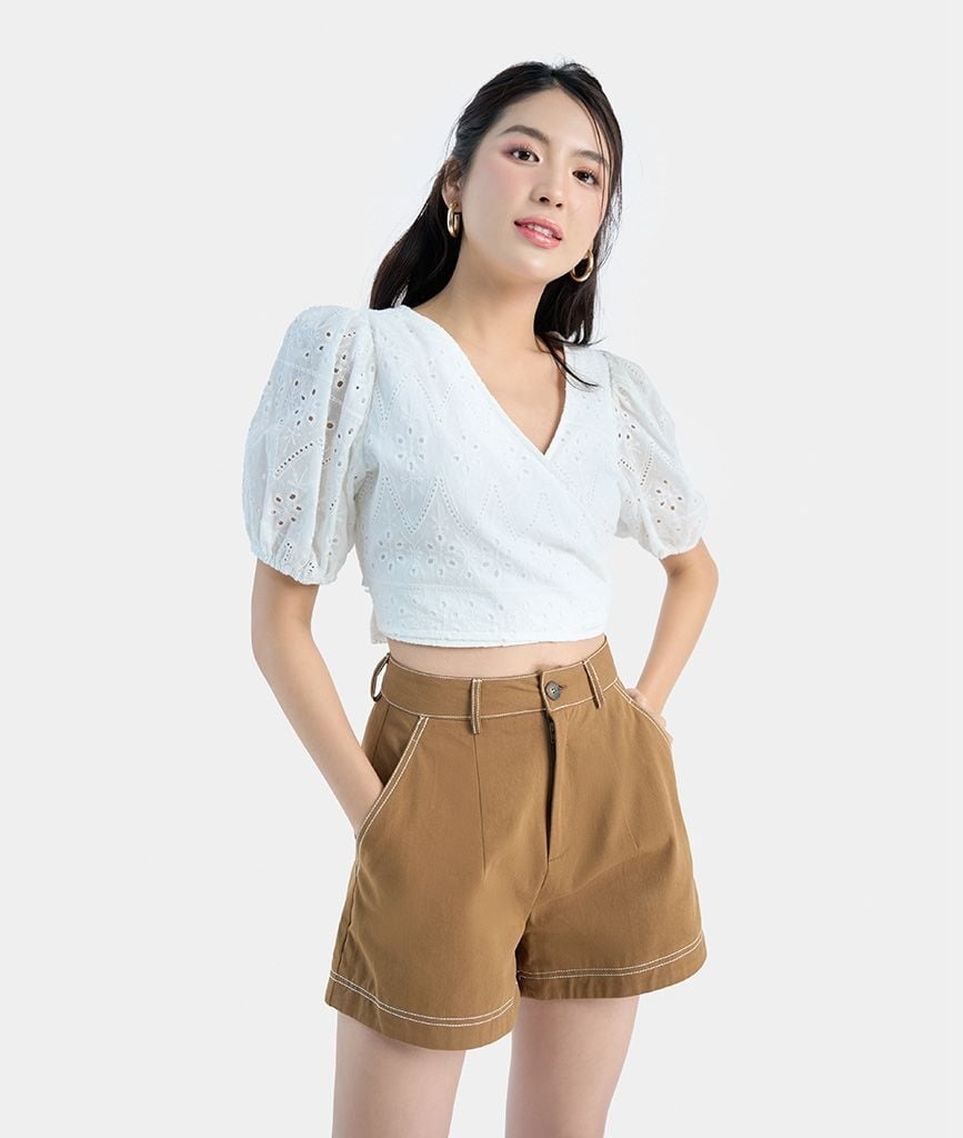 QUẦN SHORT DIỄU CHỈ TRẮNG