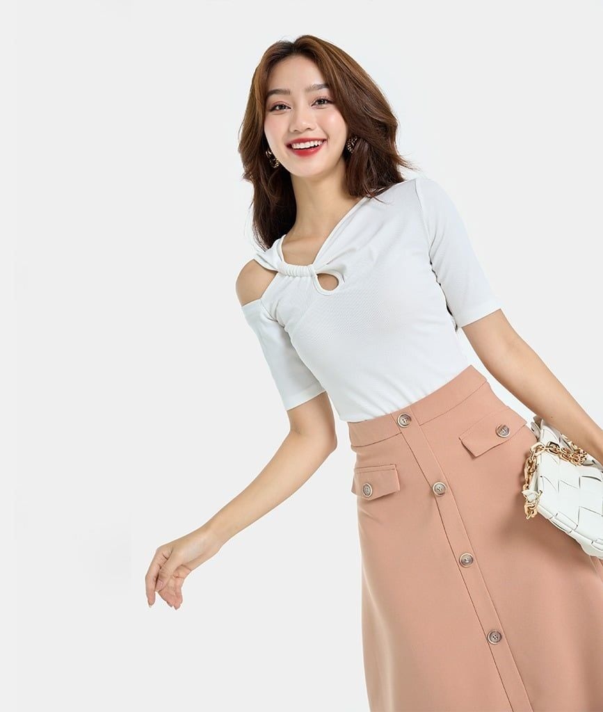 CHÂN VÁY A PHỐI NẸP