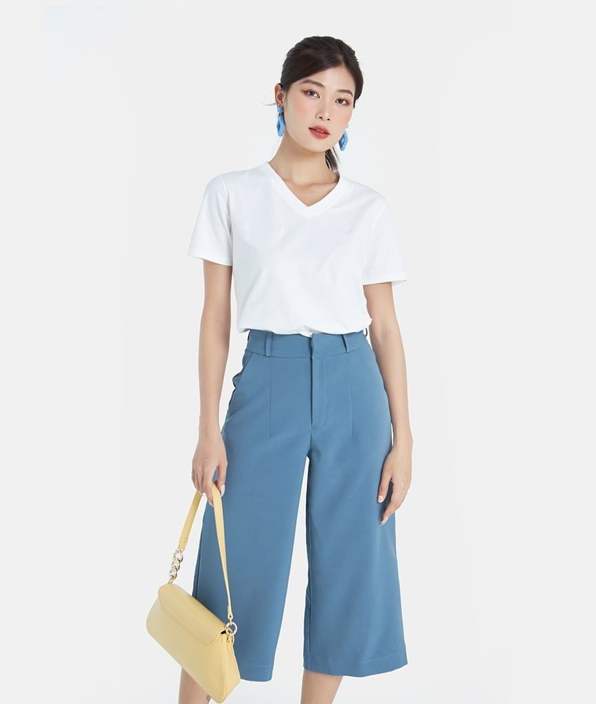 ÁO THUN TRƠN MÀU CỔ TIM FORM FIT