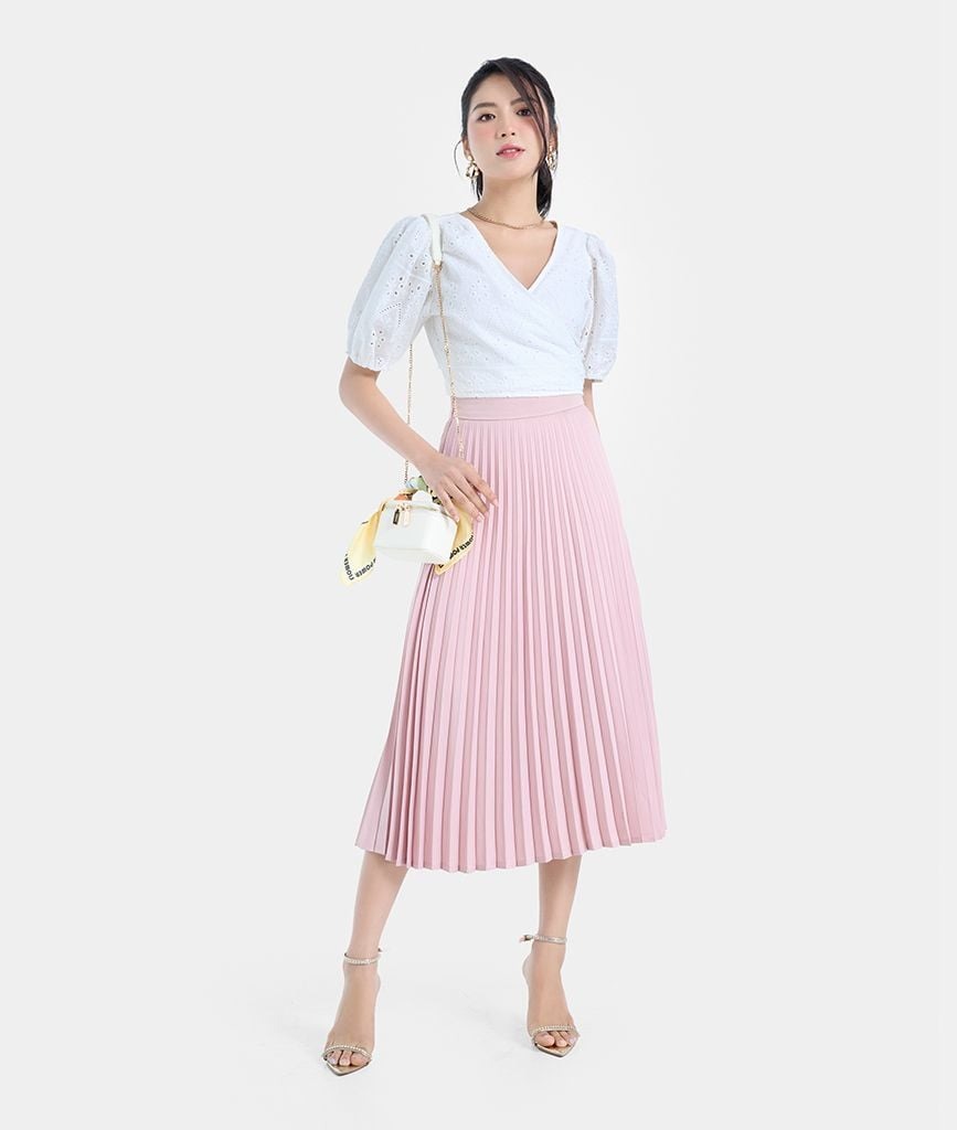 ÁO KIỂU CROPTOP TAY PHỒNG CỘT NƠ