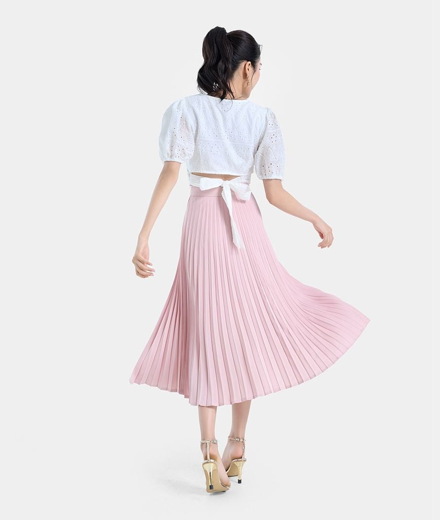 ÁO KIỂU CROPTOP TAY PHỒNG CỘT NƠ