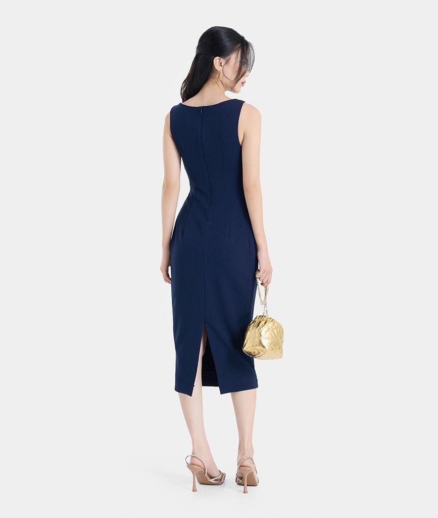 ĐẦM SÁT NÁCH XOẮN EO FORM BÚT CHÌ