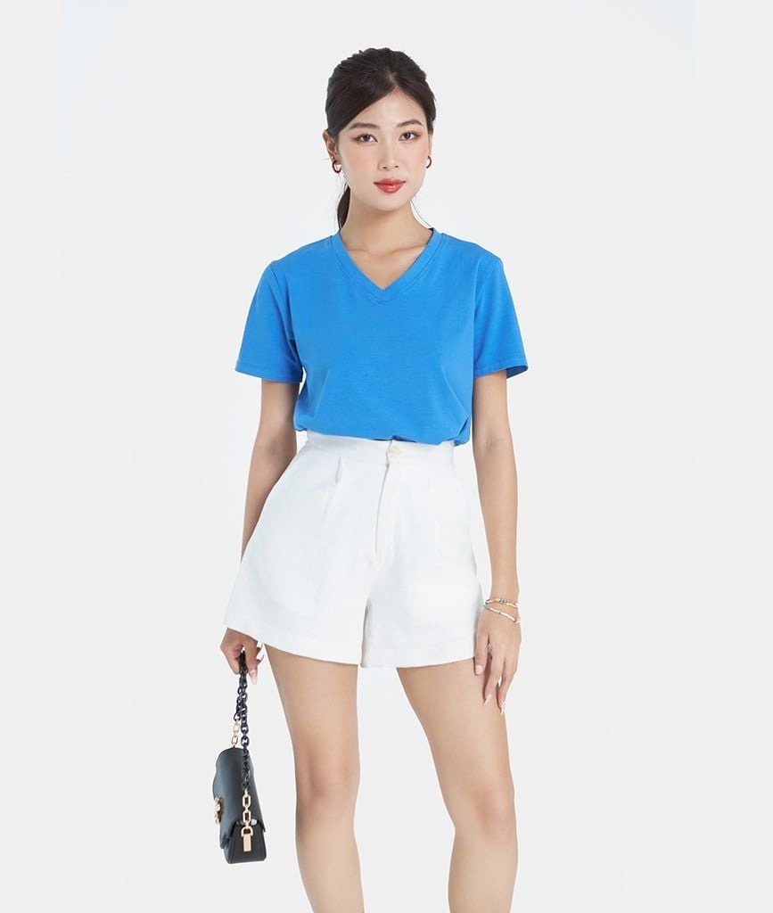 ÁO THUN TRƠN MÀU CỔ TIM FORM FIT