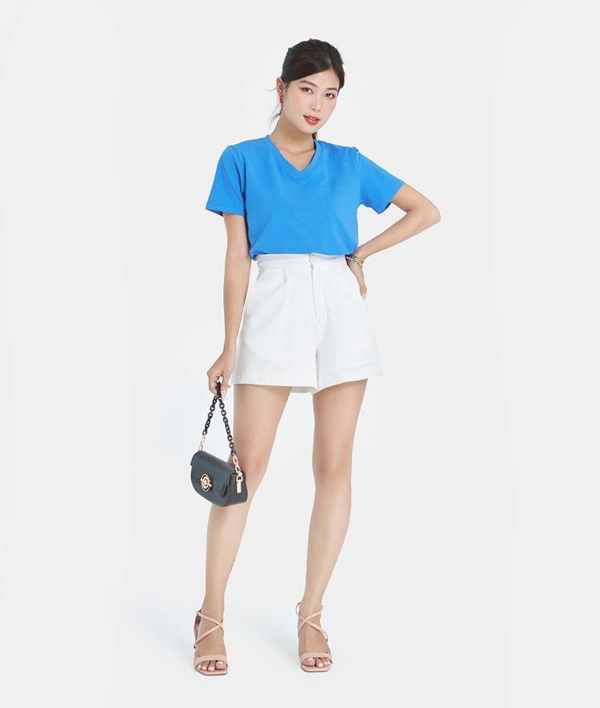 ÁO THUN TRƠN MÀU CỔ TIM FORM FIT