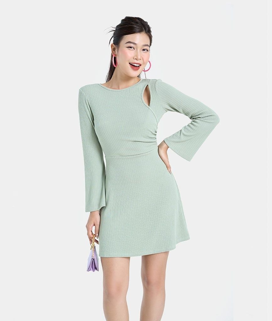 ĐẦM THUN TAY LOE CUT OUT