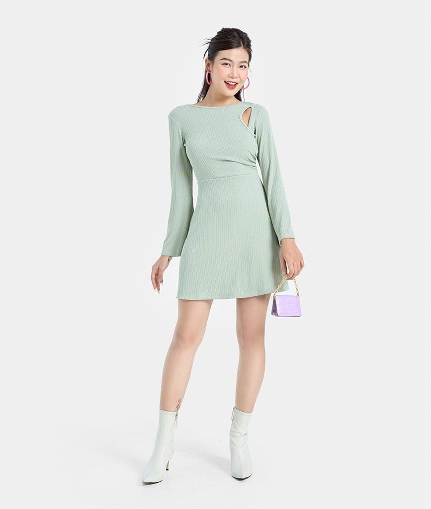 ĐẦM THUN TAY LOE CUT OUT