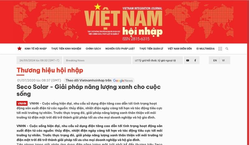 Hướng đến chất lượng cả về sản phẩm và dịch vụ chăm sóc khách hàng của Seco Solar - Bộ Thông tin và Truyền Thông