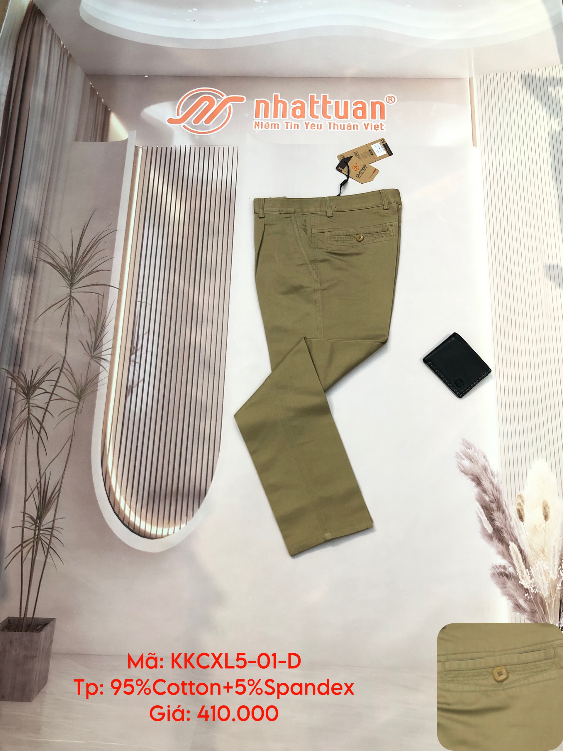 QUẦN KAKI NAM CHUẨN XẾP LY