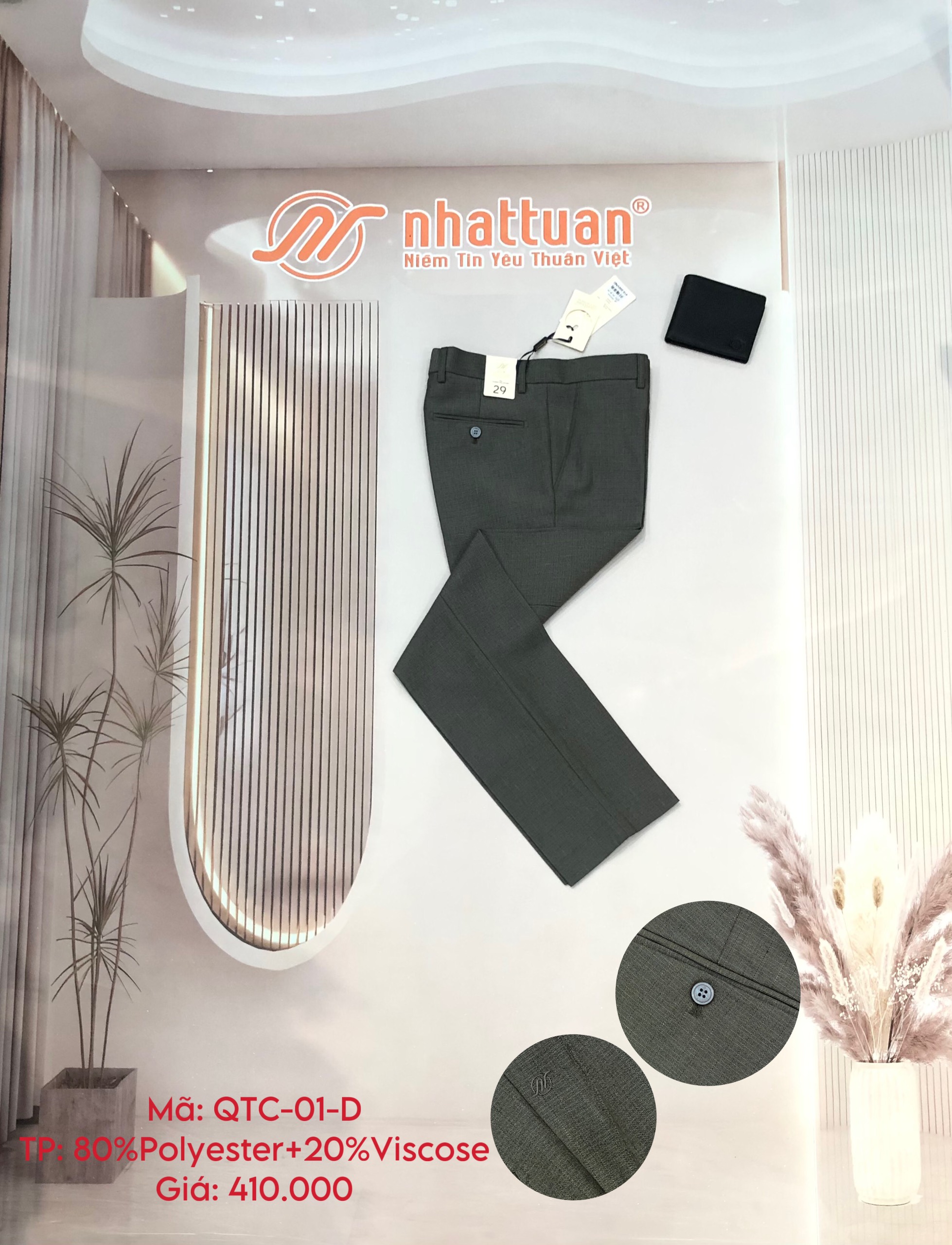 Quần tây chuẩn nam dài 410(29-37)