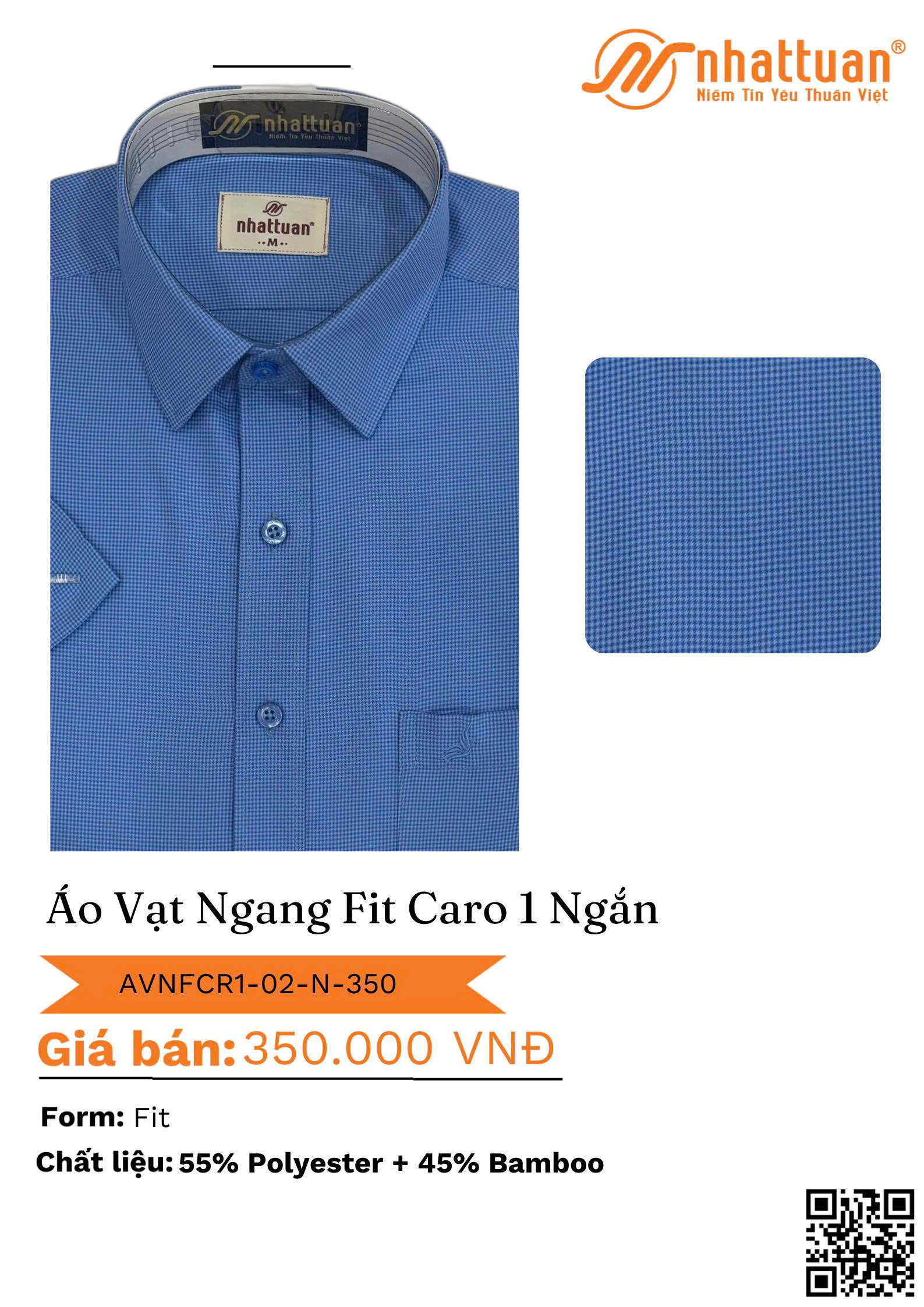 ÁO VẠT NGANG FIT CARO 1 NGẮN