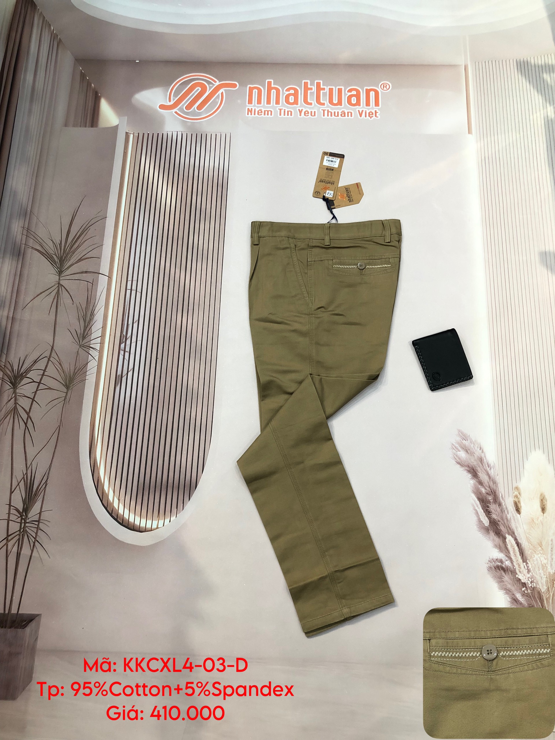 QUẦN KAKI NAM CHUẨN XẾP LY