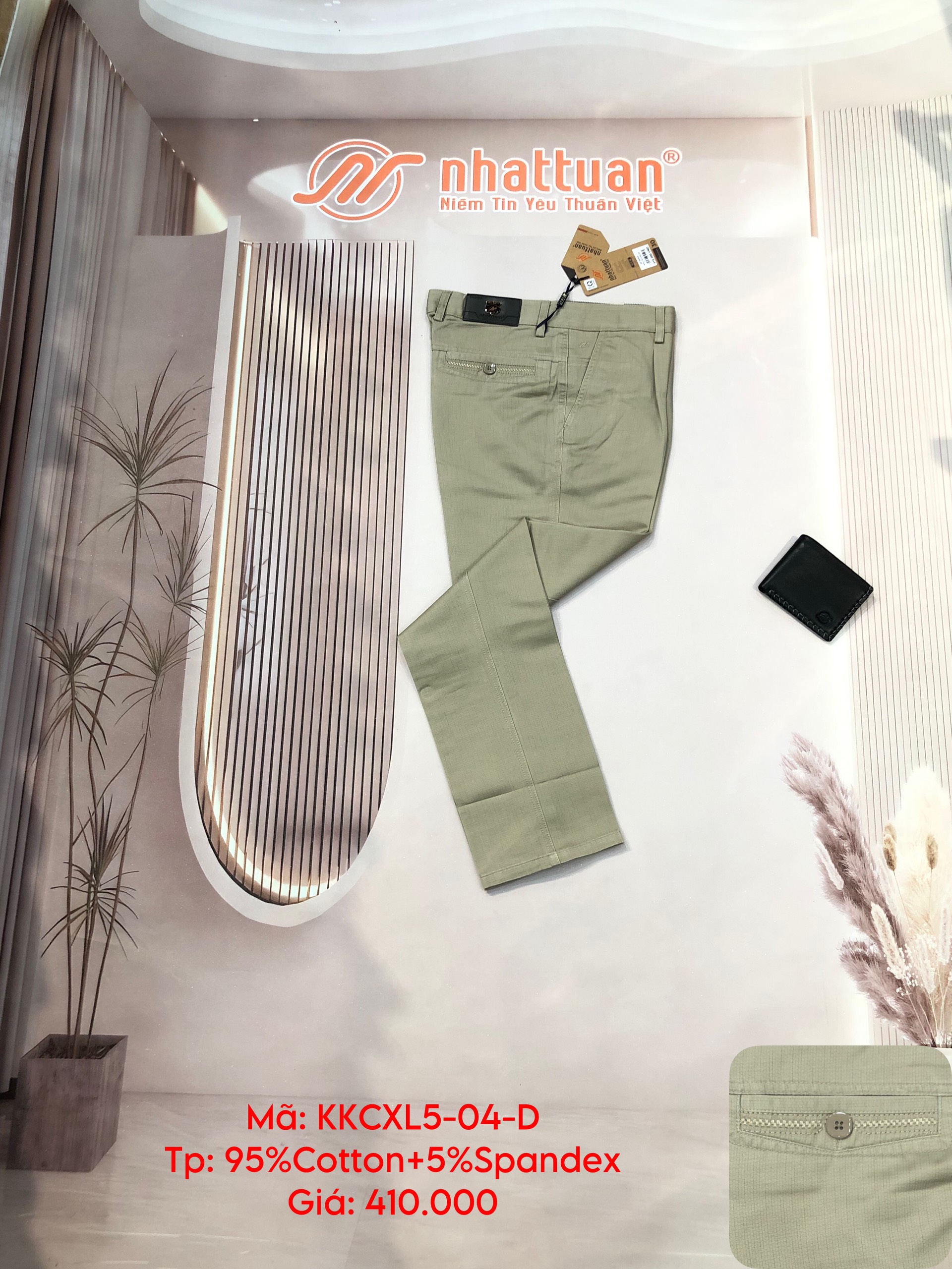 QUẦN KAKI NAM CHUẨN XẾP LY