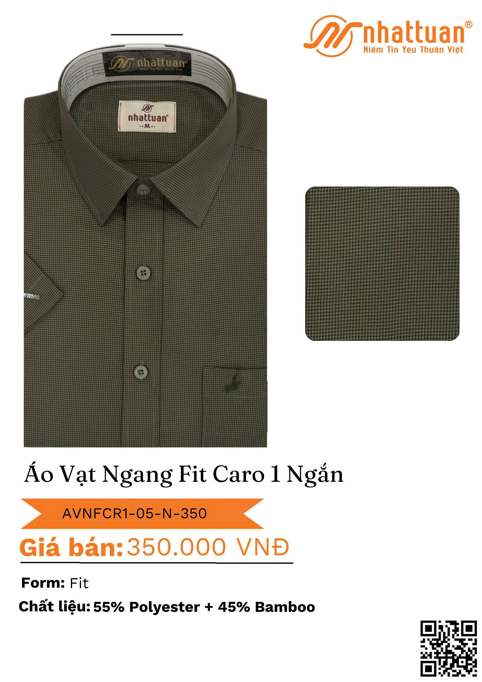 ÁO VẠT NGANG FIT CARO 1 NGẮN