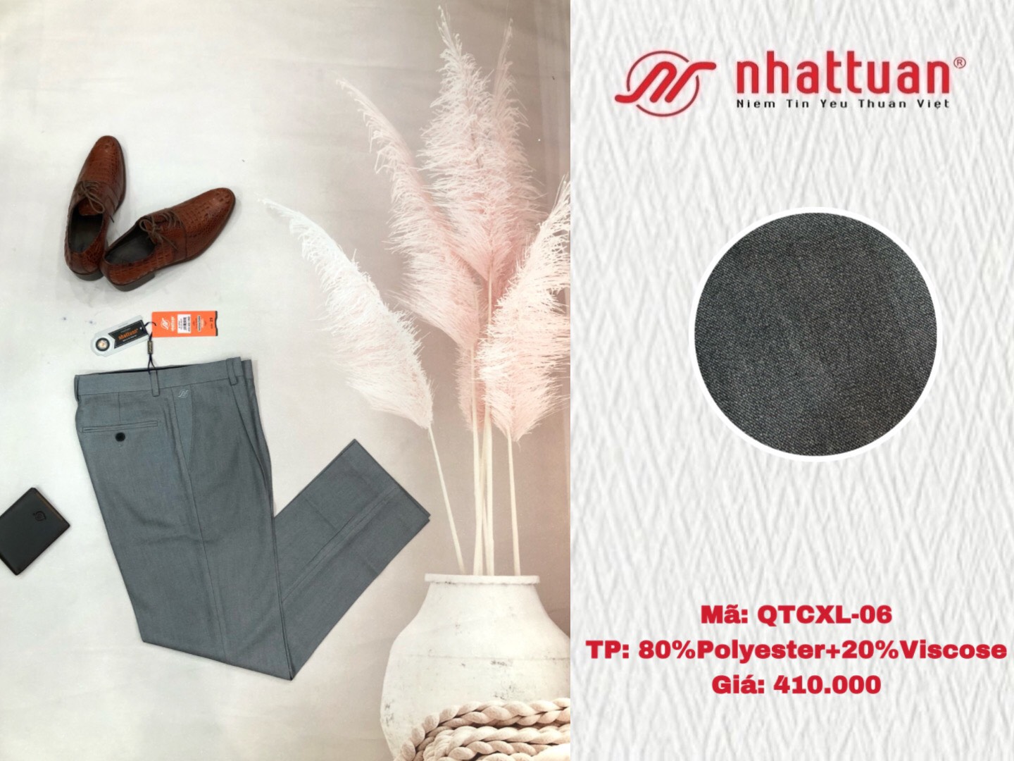 Quần tây chuẩn xếp ly nam dài 410(màu 02-03-05-06-07-08)
