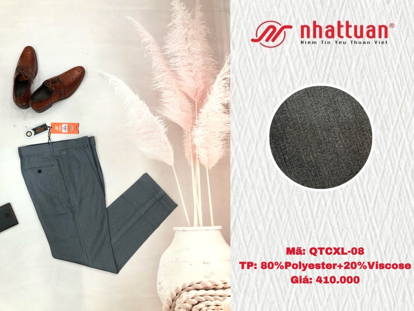 Quần tây chuẩn xếp ly nam dài 410(màu 02-03-05-06-07-08)