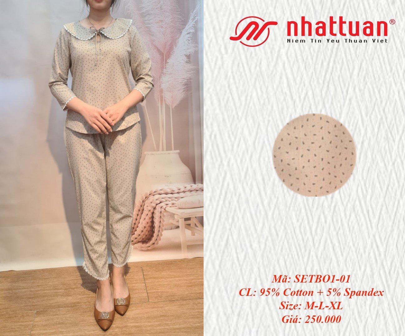 Sét bộ nữ dài ngủ, mặc ở nhà ( kiểu 1-250 )