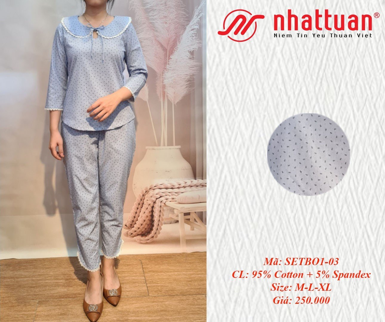 Sét bộ nữ dài ngủ, mặc ở nhà ( kiểu 1-250 )