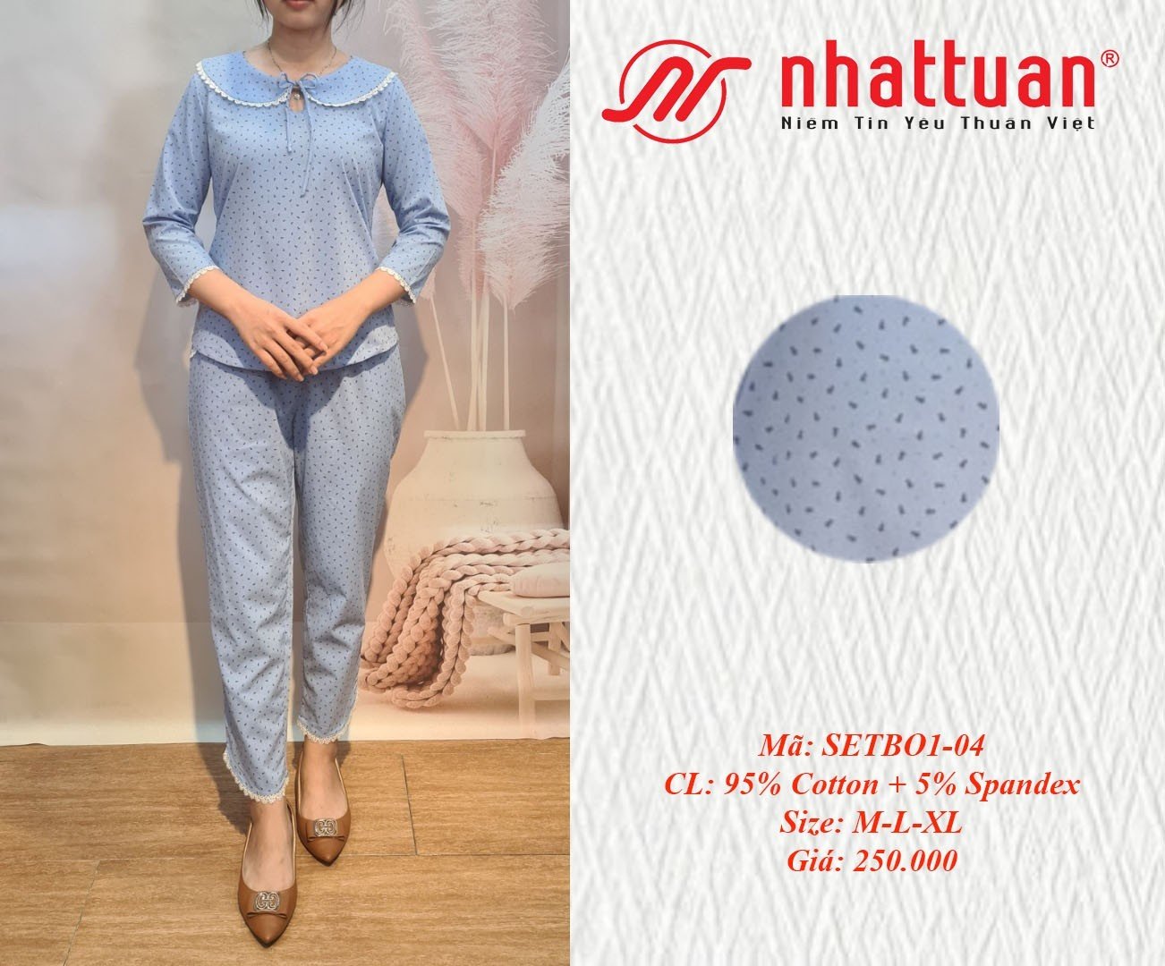Sét bộ nữ dài ngủ, mặc ở nhà ( kiểu 1-250 )