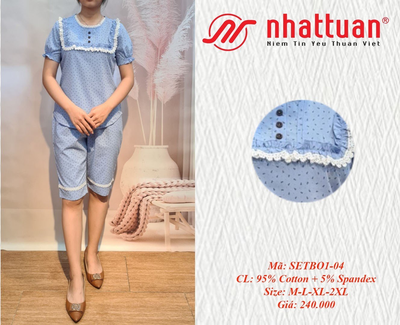 Sét bộ nữ ngắn ngủ, mặc ở nhà ( kiểu 1-240 )