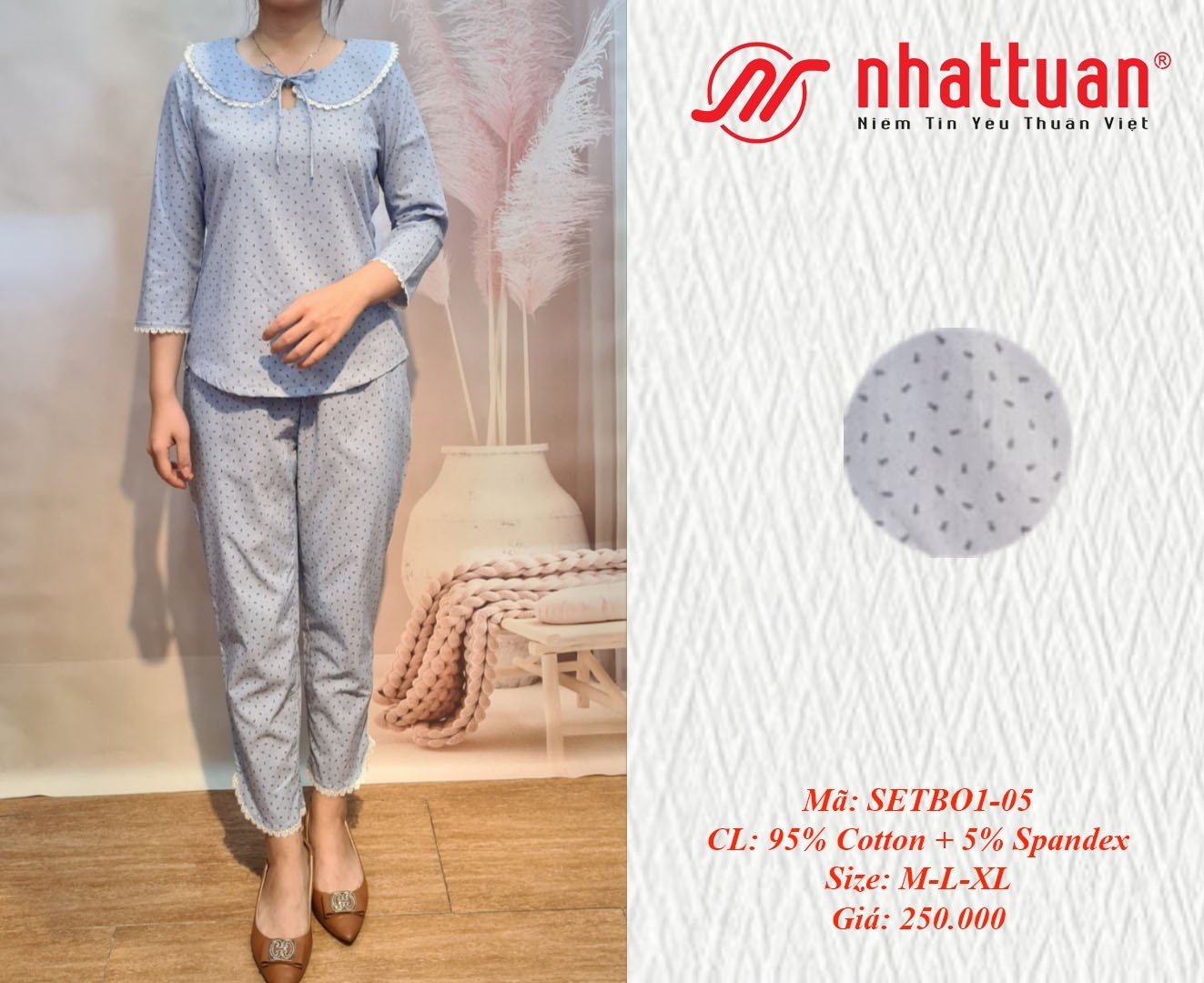 Sét bộ nữ dài ngủ, mặc ở nhà ( kiểu 1-250 )