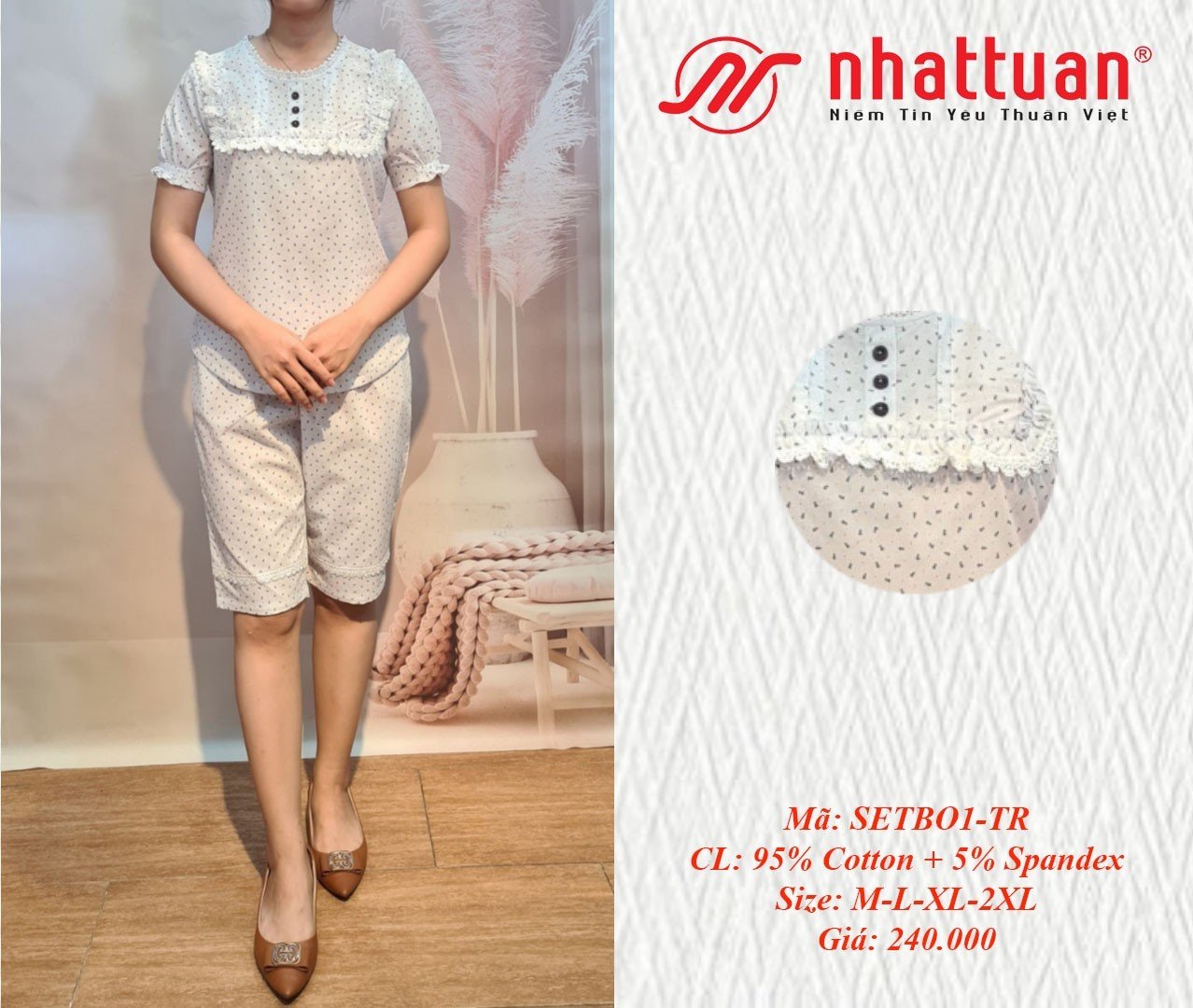 Sét bộ nữ ngắn ngủ, mặc ở nhà ( kiểu 1-240 )