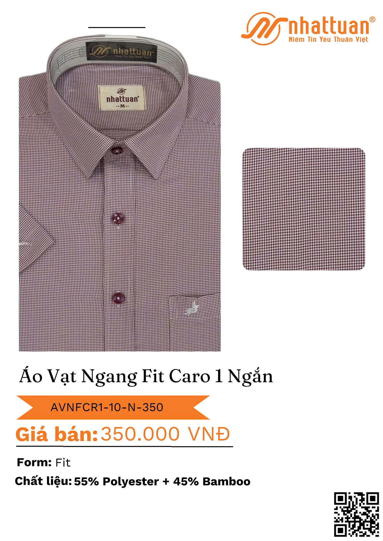 ÁO VẠT NGANG FIT CARO 1 NGẮN