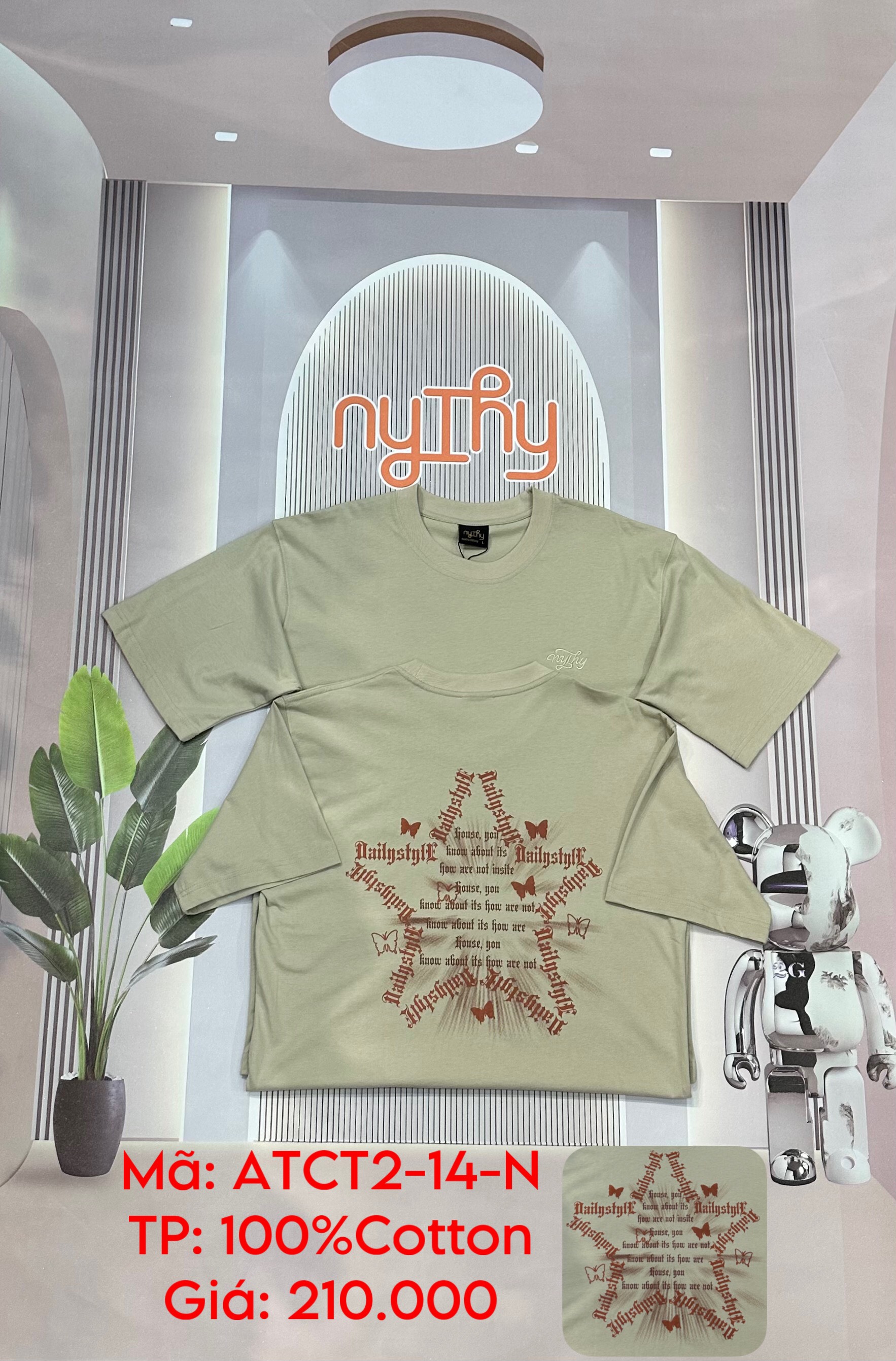 Áo thun cổ tròn tay ngắn 2-210