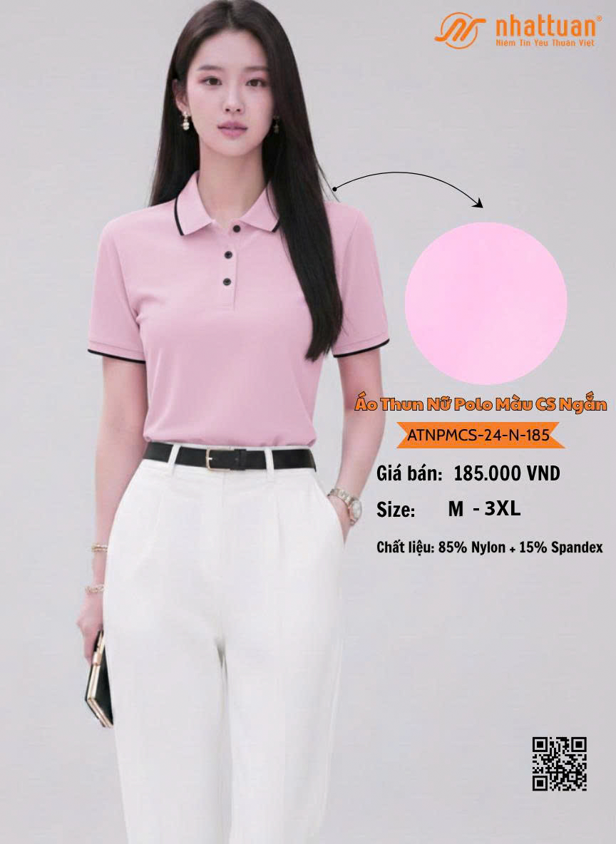 Áo Thun Nữ Polo Màu CS Ngắn 185.