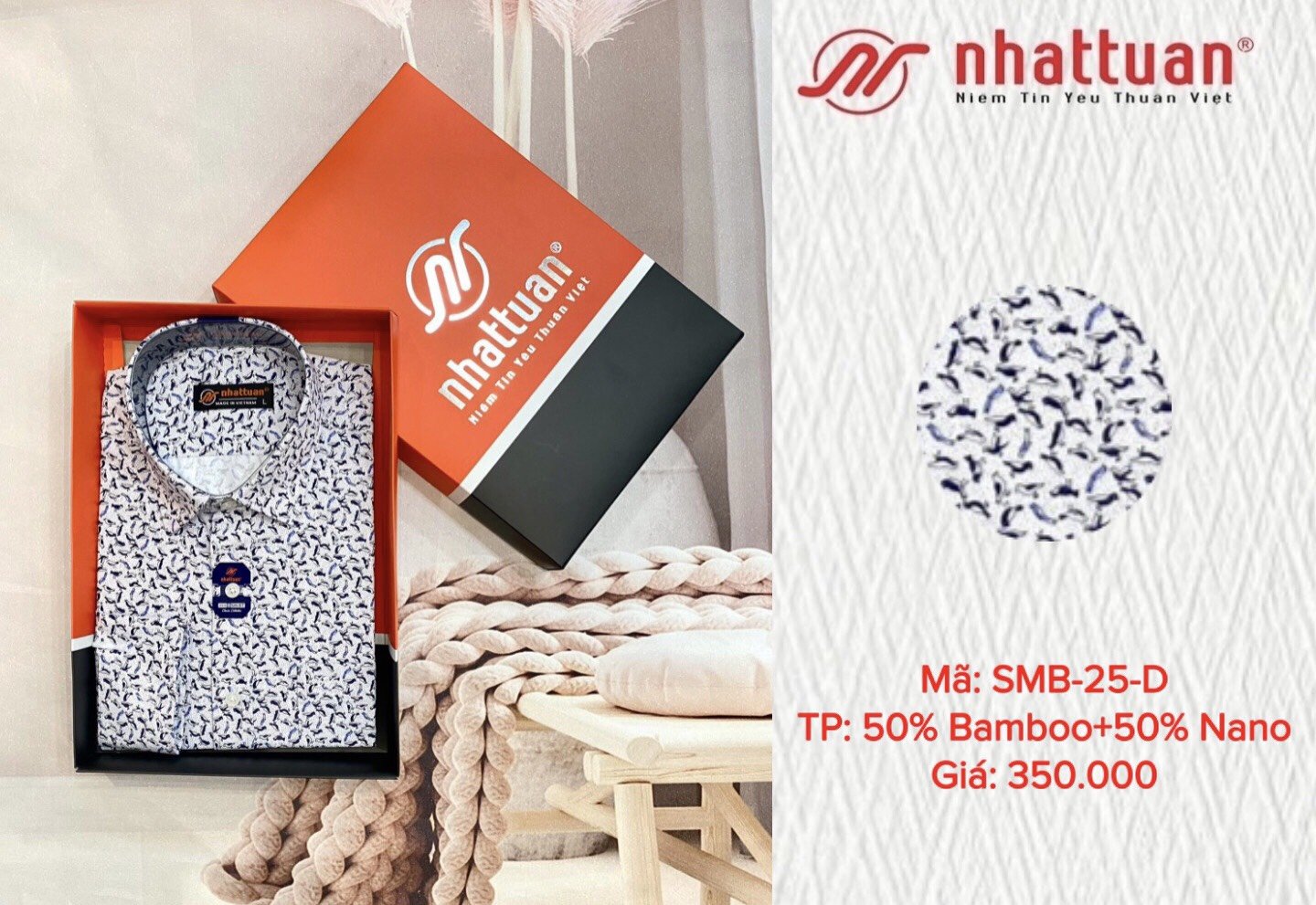 Áo sơ mi bông nam tay dài 350