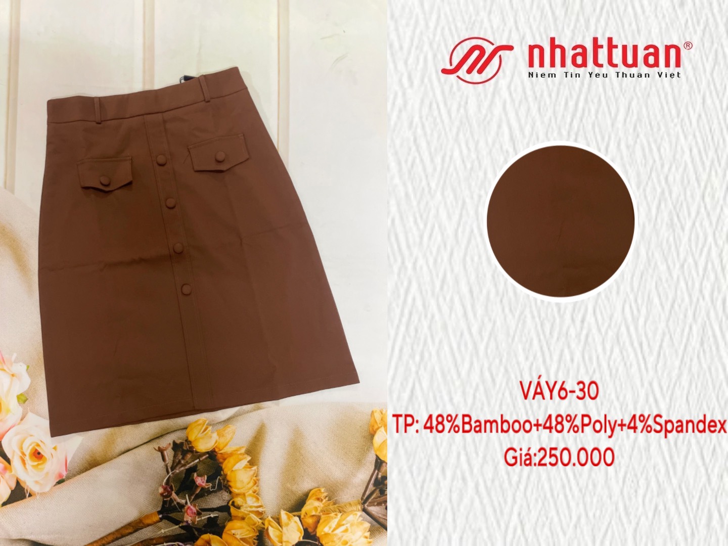 Váy nữ công sở màu nâu ( kiểu 6 )