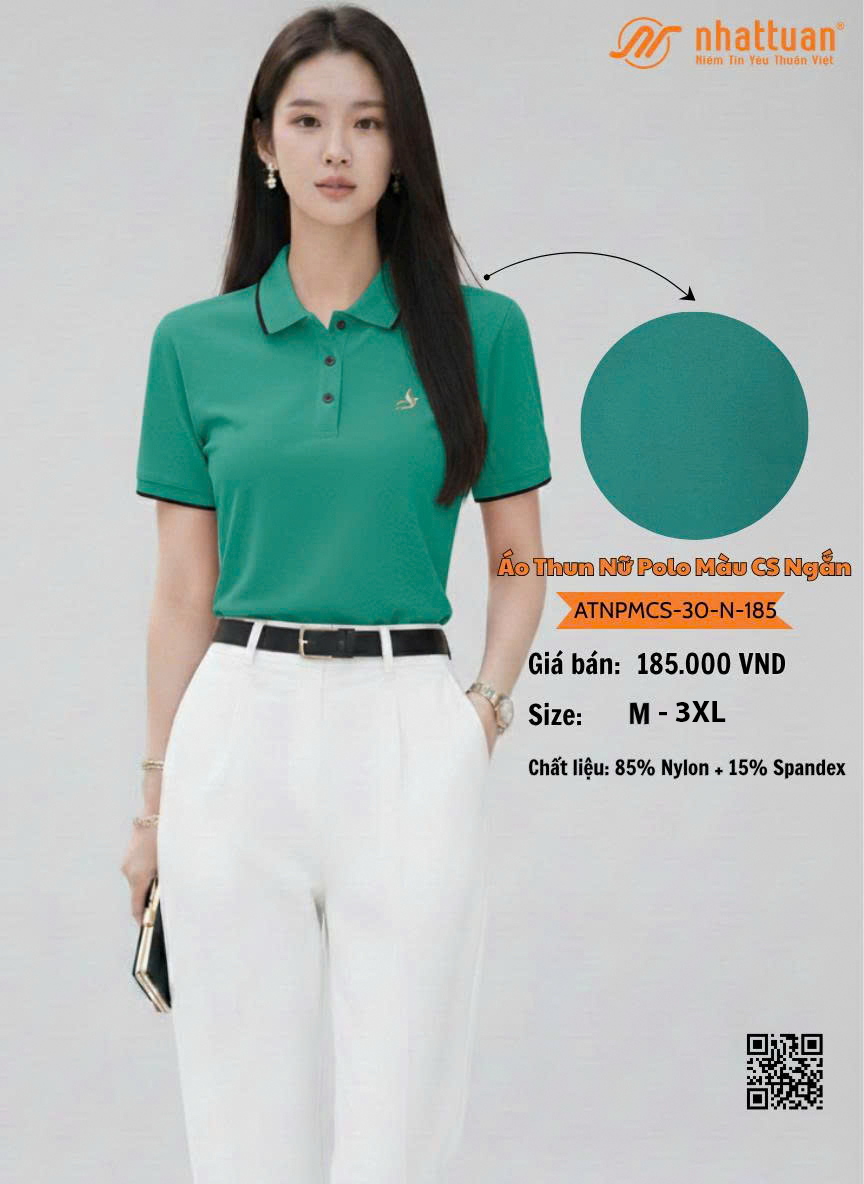 Áo Thun Nữ Polo Màu CS Ngắn 185.