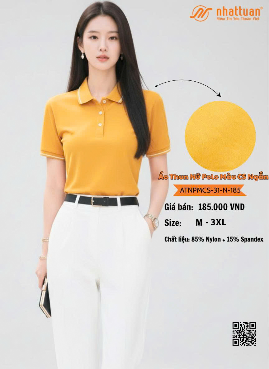 Áo Thun Nữ Polo Màu CS Ngắn 185.