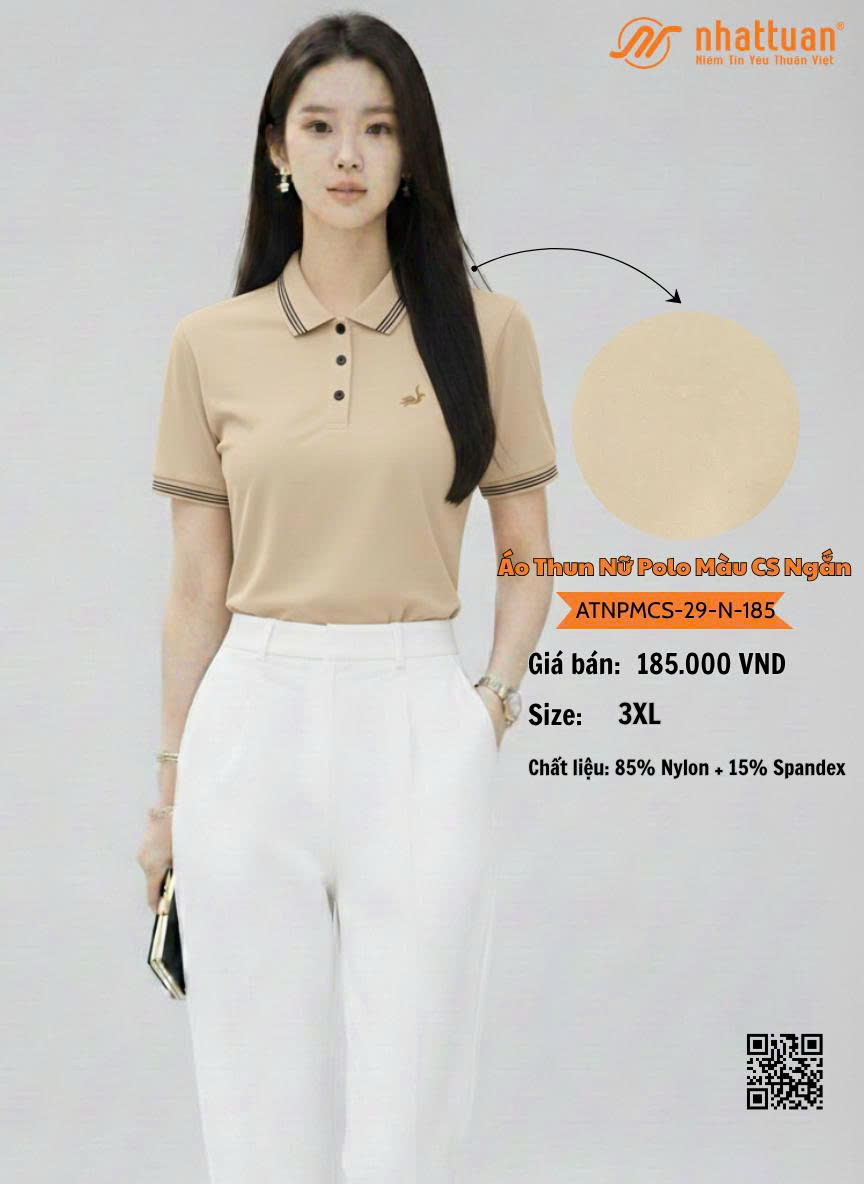 Áo Thun Nữ Polo Màu CS Ngắn 185.